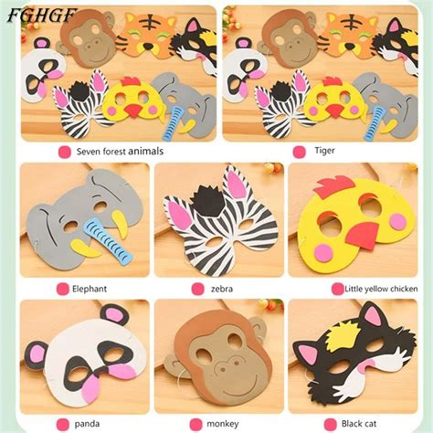 Fghgf Mask Birthday Party Supplies Eva Foam Animal Masks Cartoon Kids