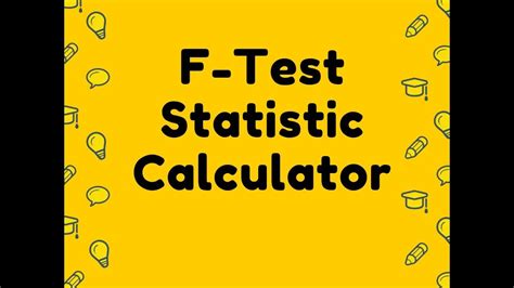 F Test Statistic Calculator Youtube