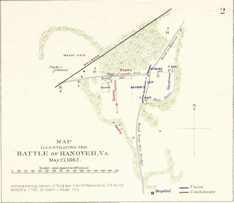 Map 2 Battle Of Hanover Court House Battle Map Hanover