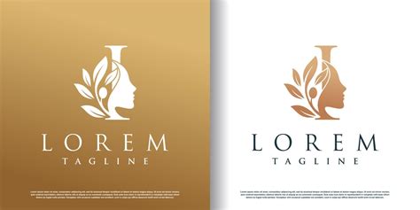 woman beauty logo icon  letter  concept design premium vector