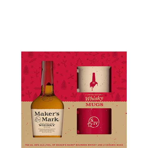 Maker S Mark Bourbon With Holiday Mugs Gift Total Wine More