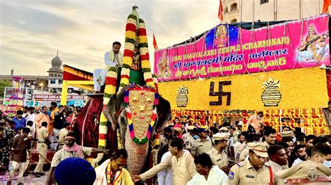 Ambari Uregimpu At Sri Bhagyalaxmi Temple Charminar Oldcity Bonalu