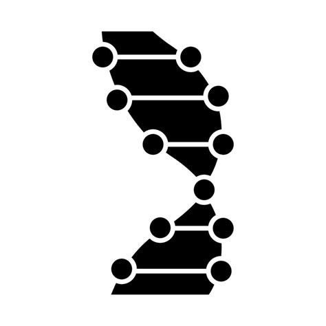 Dna Helix Glyph Pictogram Z Dna Verbonden Punten Lijnen