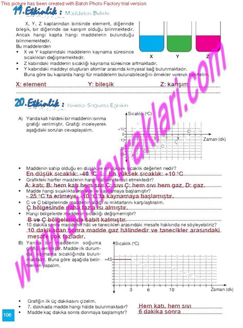 8 Sinif Fen Ve Teknoloji MEB Yayinlari Ogrenci Calisma Kitabi Cevaplari