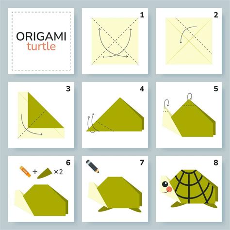 Tutorial De Esquema De Origami De Tortuga Modelo En Movimiento