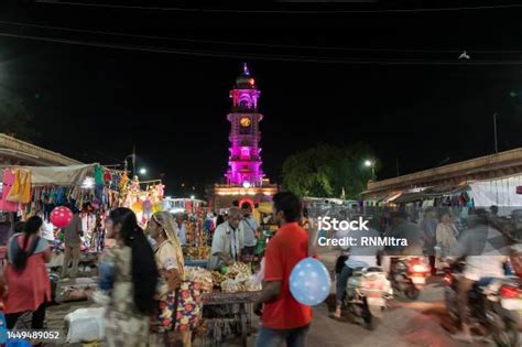 Rajasthani Street Food Is Being Sold At Road Side Food Stall At Night