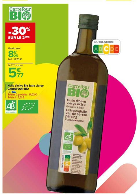 Promo Huile D Olive Bio Extra Vierge Careffour Bio Chez Carrefour