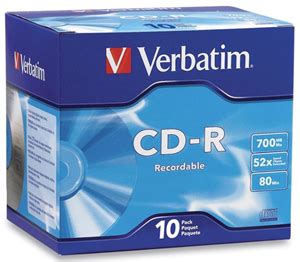 Verbatim Cd R Mb X Pack With Jewel Cases