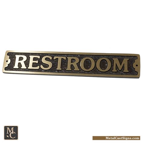 Restroom 75 Bronze Door Sign Metal Cast Sign Co