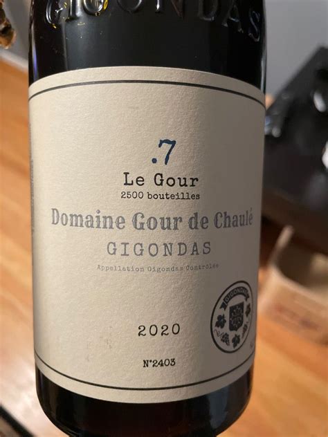 2020 Domaine du Gour de Chaulé Gigondas le Gour France Rhône