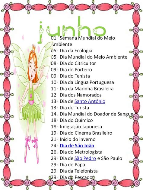 Datas Comemorativas De Junho