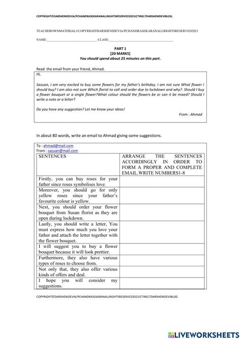 pt short communicative message worksheet