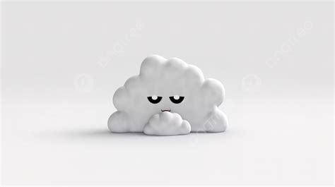 3d Render Of Cloudy Weather Emoji And Overcast Symbol In Minimalistic ...