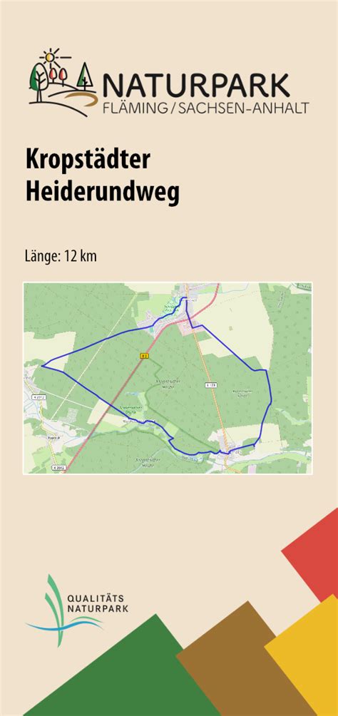 Flyer Kropstädter Heiderundweg Naturpark Fläming