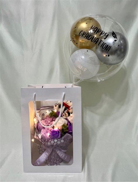 Soap Artificial Graduation Bouquet Flower Balloon Birthday Gift Ideas