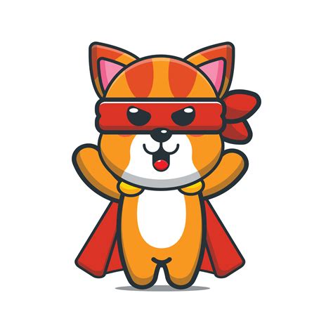 Cute super cat mascot cartoon illustration 5457907 Vector Art at Vecteezy