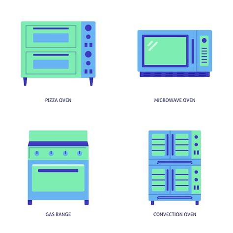 Premium Vector Oven Kitchen Equipment Icon Set