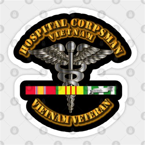 Navy Hospital Corpsman W Vietnam Svc Ribbons Marines Sticker