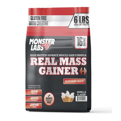 Buy Monster Labs Real Mass Gainer 6 Lbs Vanilla In Dubai Abu Dhabi Sharjah Uae