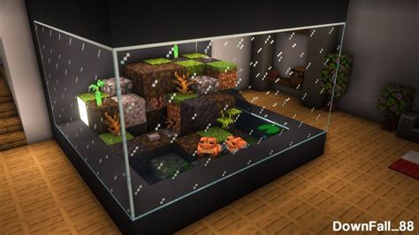 An Image Of A Room In Minecraft With Rocks And Plants On The Ground Inside