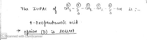 The Iupac Name Ch Overset Overset O Parallel C