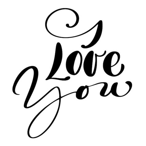 Premium Vector I Love You Text Postcard Phrase For Valentines Day Ink