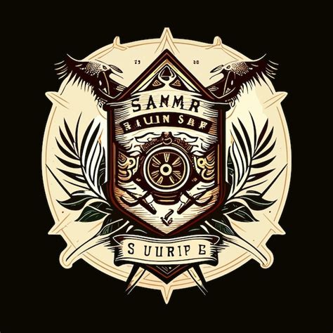 Premium Vector | A logo for a military unit with birds and a shield with the words " samr suppur ...