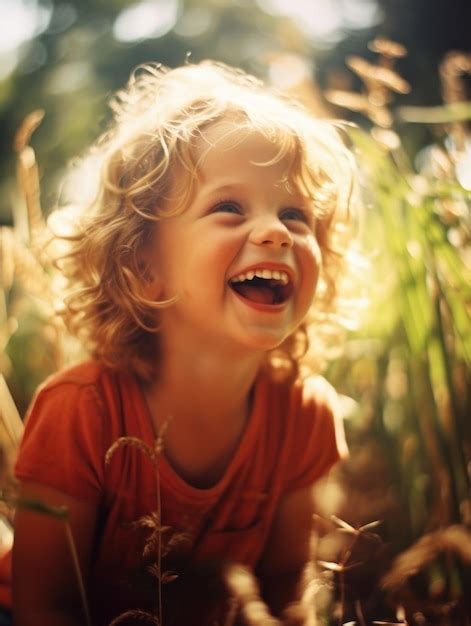 El niño más feliz del mundo lindo bebé sonriendo despreocupado Foto