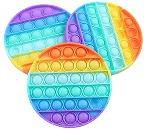 Snap En Pop It Fidget Toys Regenboog Rond Anti Stress 3 Stuks