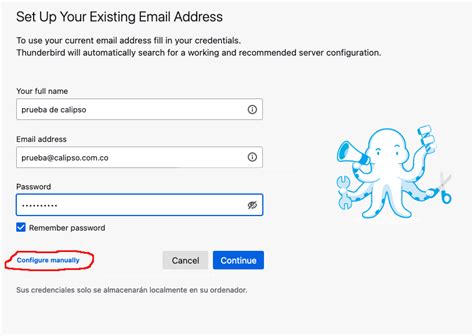 Configure Su Cuenta De Correo En Thunderbird Calipso