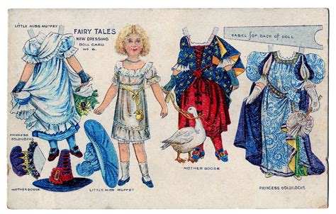 Vintage Kids Printable Fairy Tale Paper Doll Postcard The Graphics