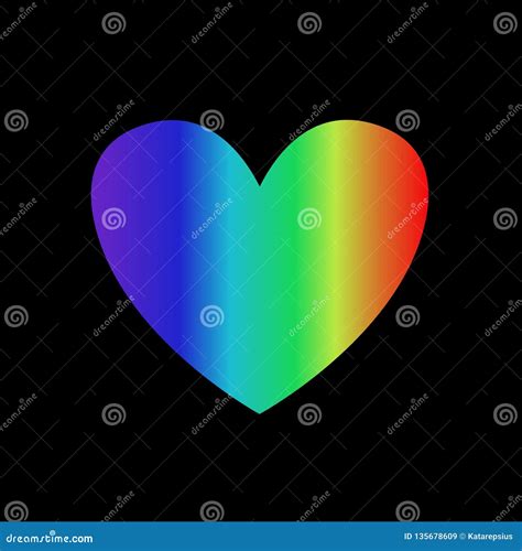 Rainbow Gradient Heart Icon Isolated On Black Background Stock Illustration Illustration Of