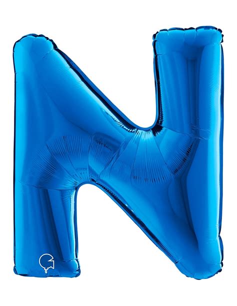 Globos De Helio Letra N De Cm Azul Gigante Foil Poliamida G B