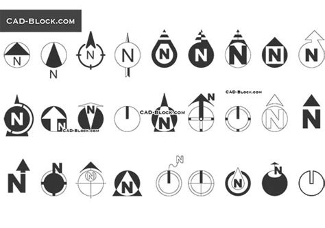 North Symbol CAD block, vector DWG drawings in AutoCAD