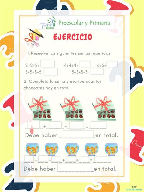 Problemas De Sumas Repetidas Ficha Interactiva Topworksheets