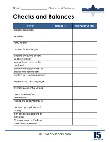 Checks and Balances Worksheets - 15 Worksheets.com - Worksheets Library