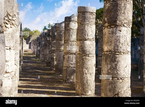 Chichen Itza One Thousand Columns Temple At Yucatan Mexico Stock Photo