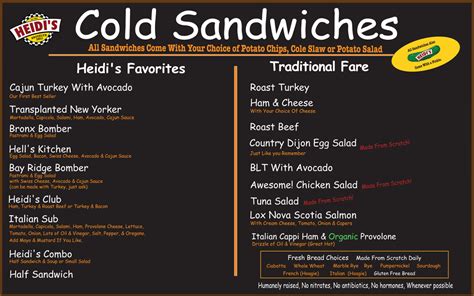 Restaurant & Catering Menu | Heidi's Brooklyn Deli