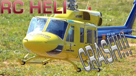 Big Scale Rc Bell 212 Crash Hd Youtube