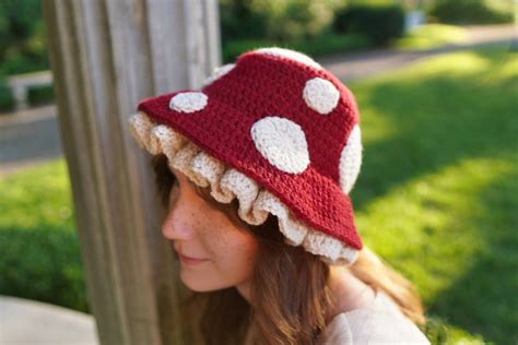 Pdf Pattern Crochet Mushroom Hat Etsy