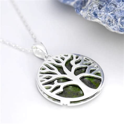 Connemara Marble Sterling Silver Tree Of Life Pendant Irish Jewelry Craft