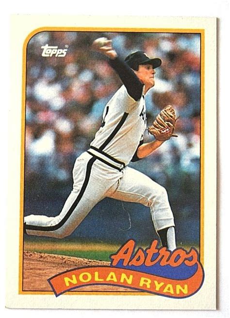 1989 Topps Nolan Ryan Astros Baseball Card 530 Houston Astros Gem