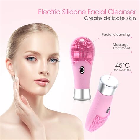 Electric Silicone Facial Cleanser Face Washing Brush High Frequency