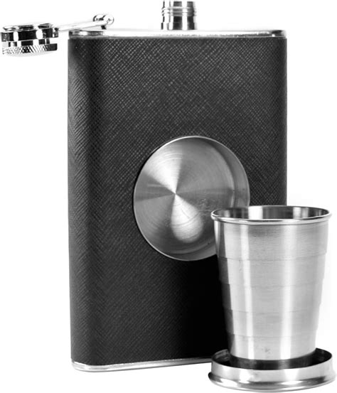 Hip Flasks For Men Hipflask With Shot Glass Built In Collapsible Cup