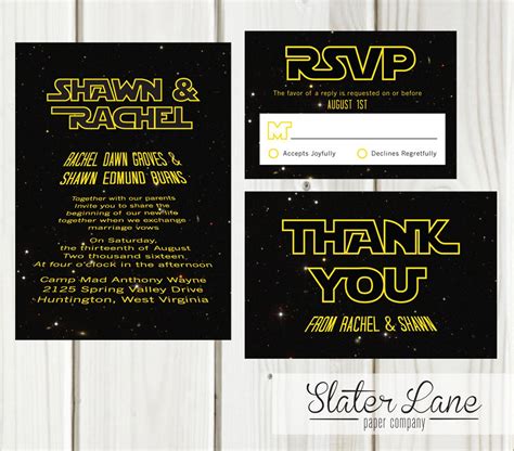 Star Wars Wedding Invitations - jenniemarieweddings