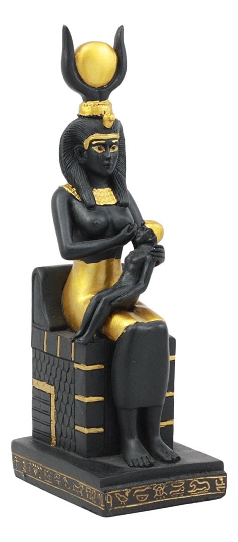 Ebros Classical Egyptian Goddess Ra Isis Nursing Horus Baby Statue 7.25 ...