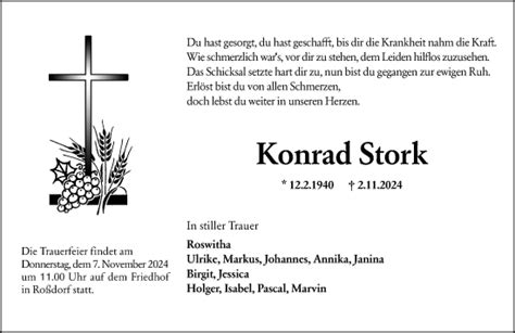 Traueranzeigen Von Konrad Stork Vrm Trauer De