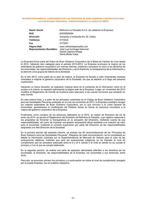 PDF INFORMACIÓN SOBRE EL CUMPLIMIENTO DE LOS PRINCIPIOS DE BUEN