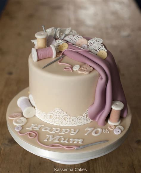 Sewing Inspired Cake For 70th Birthday By Sussex Based Bespoke Cake