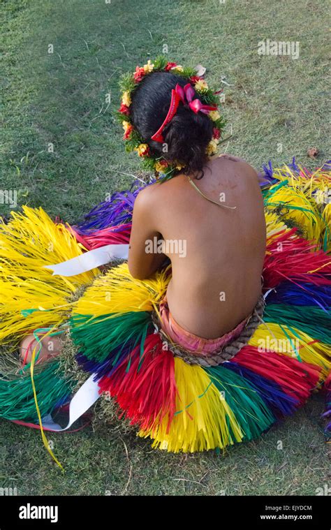 Yapese Girl In Traditional Clothing At Yap Day Festival Yap Island